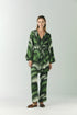 Santo Tomás Silk Jacquard Pants / Green Brushed